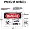 Signmission Toxic Fumes Danger Sign, Vinyl Decal, 18in W x 12in L, 2PK OS-2PACK-DS-D-1218-L-1726 - alternate 5